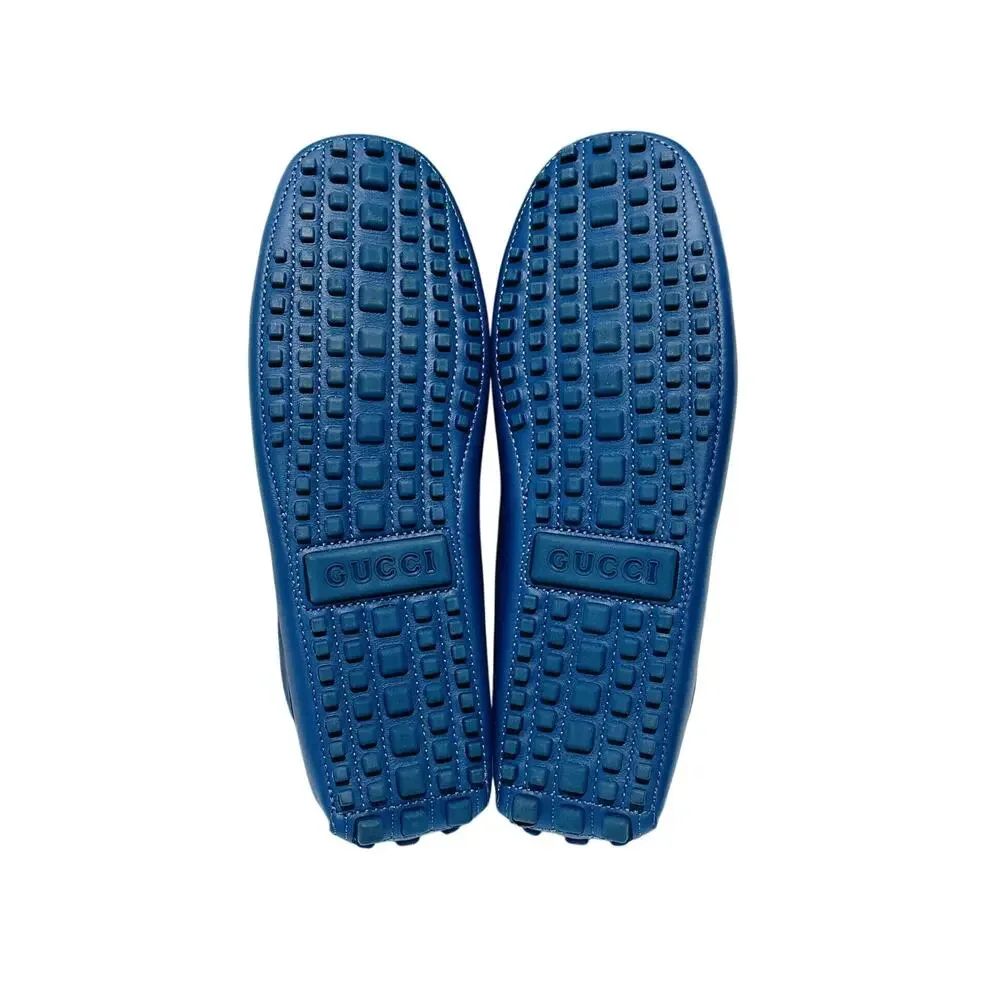 NIB Gucci Interlocking G Driver Size G 8.5 US 9 Moccasin Loafer Blue Indigo